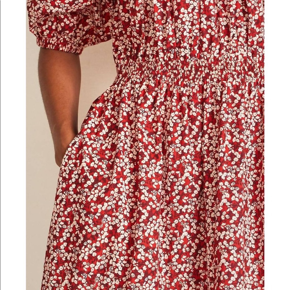 NWOT Apiece Apart Nova midi dress, XS, Mango Bouquet red floral, cotton - Picture 2 of 5